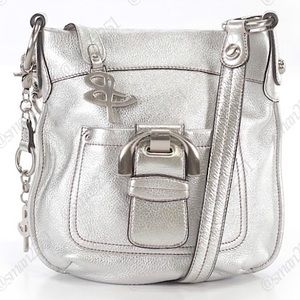 🩶VTG!🩶b. makowsky Silver Genuine Leather Shoulder Crossbody Bag NWOT!
